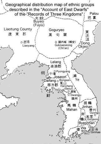 Geographical distribution map of ethnic groups described in the 